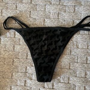 Victoria’s Secret Pink Black Sheer Thong Size Large